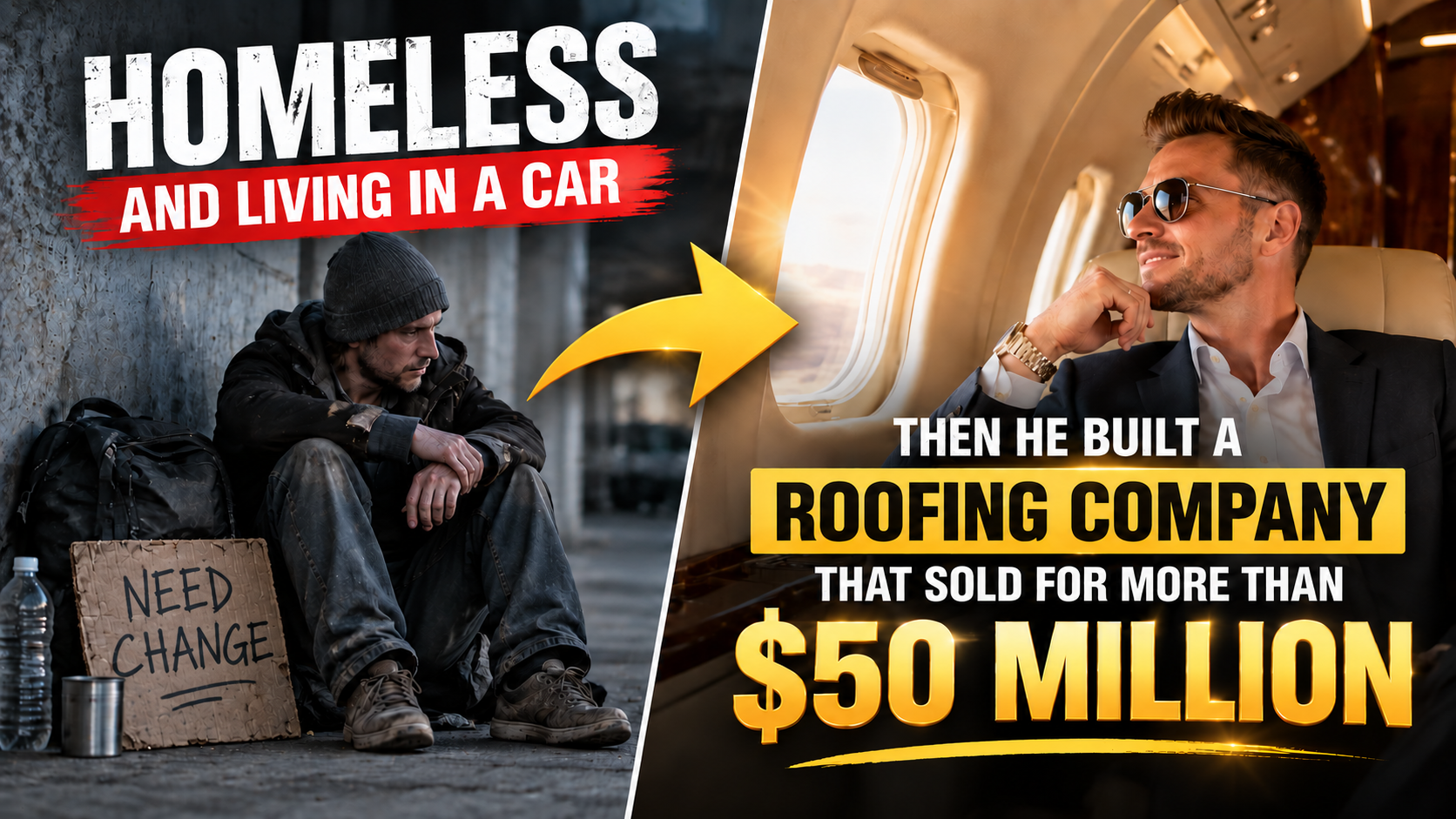 He was homeless and living in a car, then he built a roofing company that sold for more than $50 million